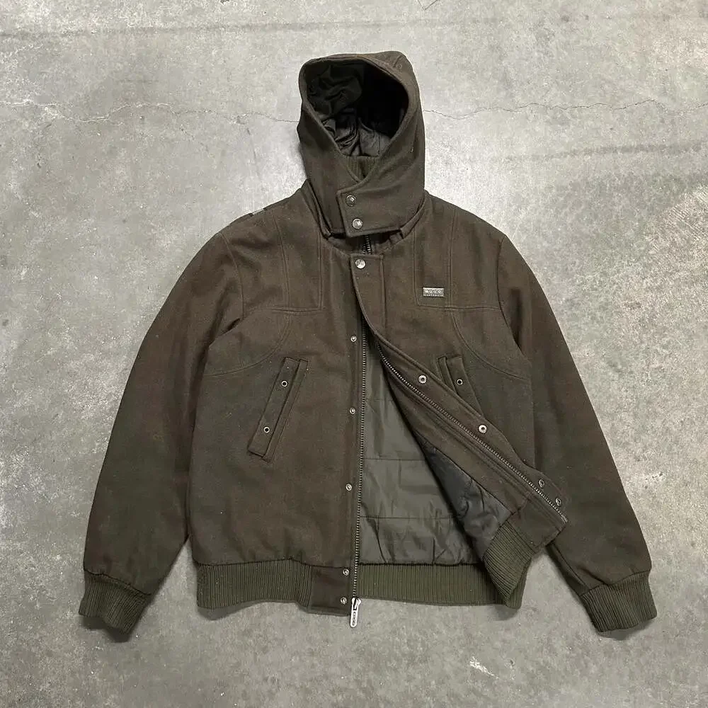 COOGI Vintage Wool Blend Bomber Jacket Full Zip Coat Brown Size L